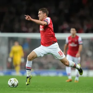 Arsenal's Aaron Ramsey in Action against Olympiacos, UEFA Champions League 2012-13