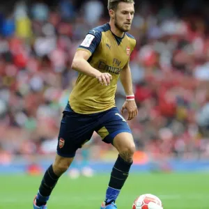 Arsenal's Aaron Ramsey in Action Against Olympique Lyonnais at Emirates Cup 2015/16