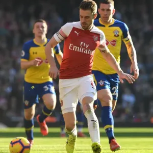 Arsenal's Aaron Ramsey in Action Against Southampton, Premier League 2018-19 Arsenal's Aaron Ramsey in Action Against Southampton, Premier League 2018-19