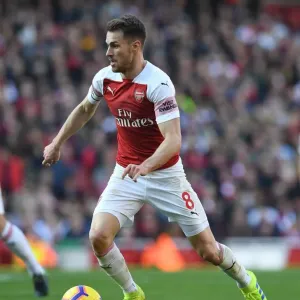 Arsenal's Aaron Ramsey in Action Against Southampton in the Premier League Arsenal's Aaron Ramsey in Action Against Southampton in the Premier League