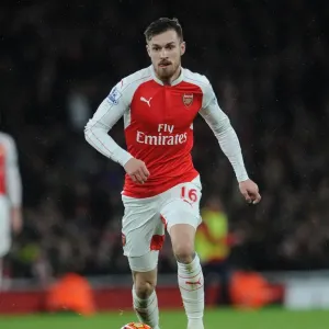 Arsenal's Aaron Ramsey in Action Against Swansea City, Premier League 2015-16