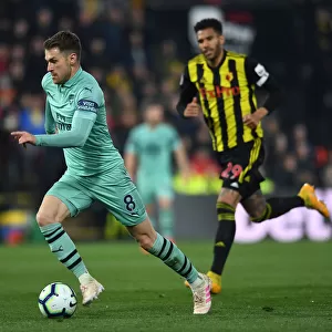Arsenal's Aaron Ramsey in Action Against Watford, Premier League 2018-19