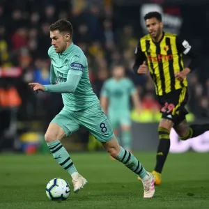 Arsenal's Aaron Ramsey in Action Against Watford, Premier League 2018-19