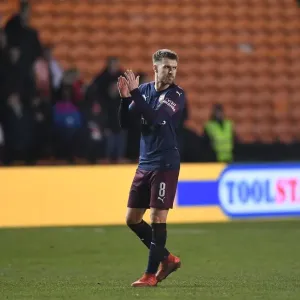 Arsenal's Aaron Ramsey Applauding Fans in FA Cup Third Round Match vs Blackpool