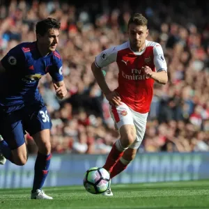 Arsenal's Aaron Ramsey Closes In on Manchester United's Matteo Darmian in Intense Premier League Showdown Arsenal's Aaron Ramsey Closes In on Manchester United's Matteo Darmian in Intense Premier League Showdown