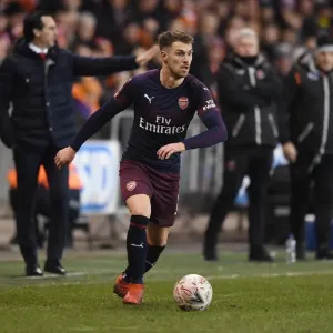 Arsenal's Aaron Ramsey in FA Cup Action against Blackpool (2019)