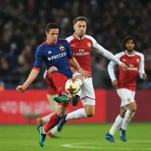Arsenal's Aaron Ramsey Faces Off Against CSKA Moscow's Kristijan Bistrovic in Europa League Quarterfinal