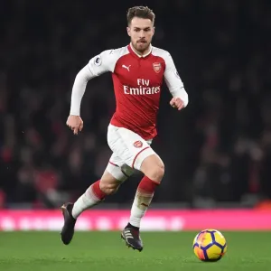 Arsenal's Aaron Ramsey Faces Off Against Manchester United in Premier League Clash (2017-18) Arsenal's Aaron Ramsey Faces Off Against Manchester United in Premier League Clash (2017-18)