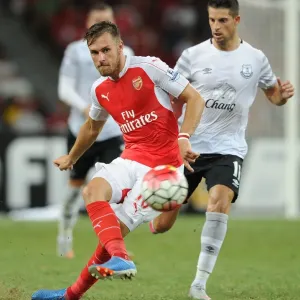 Arsenal's Aaron Ramsey Outsmarts Everton's Kevin Mirallas in Barclays Asia Trophy Clash Arsenal's Aaron Ramsey Outsmarts Everton's Kevin Mirallas in Barclays Asia Trophy Clash