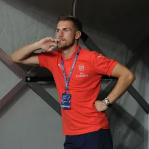Arsenal's Aaron Ramsey Prepares for Arsenal v Singapore XI at Singapore National Stadium