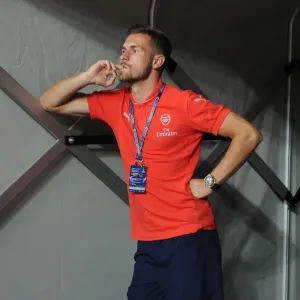 Arsenal's Aaron Ramsey Prepares for Arsenal v Singapore XI at Singapore National Stadium