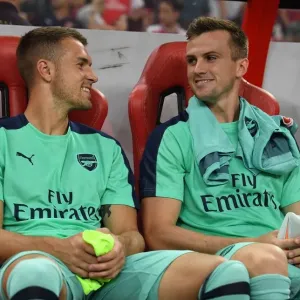 Arsenal's Aaron Ramsey and Rob Holding Prepare for Paris Saint-Germain Clash in 2018 International Champions Cup, Singapore Arsenal's Aaron Ramsey and Rob Holding Prepare for Paris Saint-Germain Clash in 2018 International Champions Cup, Singapore