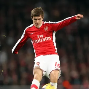 Arsenal's Aaron Ramsey Scores in 2-0 Victory over Stoke City, Barclays Premier League (2009-10)