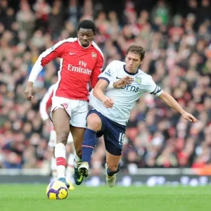 Arsenal's Abou Diaby vs. Stiliyan Petrov: Clash in Arsenal's 3-0 Victory over Aston Villa, Barclays Premier League, Emirates Stadium, London, 2009 Arsenal's Abou Diaby vs. Stiliyan Petrov: Clash in Arsenal's 3-0 Victory over Aston Villa, Barclays Premier League, Emirates Stadium, London, 2009