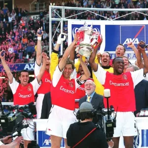 Arsenal's Adams and Vieira Lift FA Cup: Arsenal 2-0 Chelsea (2002) - The AXA FA Cup Final Triumph at Millennium Stadium, Cardiff, Wales Arsenal's Adams and Vieira Lift FA Cup: Arsenal 2-0 Chelsea (2002) - The AXA FA Cup Final Triumph at Millennium Stadium, Cardiff, Wales