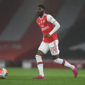 Arsenal's Ainsley Maitland-Niles in Action against Leicester City - Premier League 2019-2020