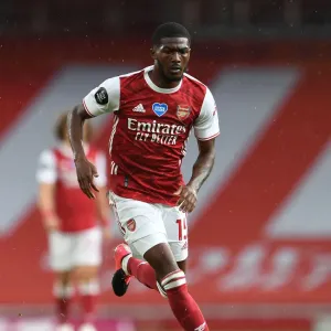 Arsenal's Ainsley Maitland-Niles in Action against Watford in the Premier League (2019-20)