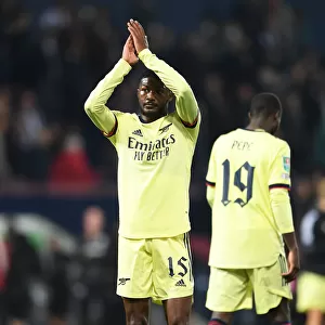 Arsenal's Ainsley Maitland-Niles Celebrates Carabao Cup Victory over West Bromwich Albion