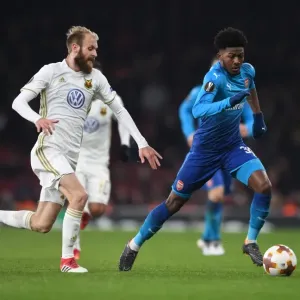 Arsenal's Ainsley Maitland-Niles Faces Off Against Östersunds Curtis Edwards in Europa League Clash