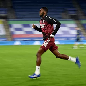 Arsenal's Ainsley Maitland-Niles Warming Up Ahead of Leicester City Carabao Cup Clash