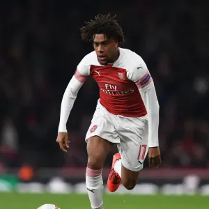 Arsenal's Alex Iwobi in Action against BATE Borisov in Europa League Round of 32, 2018-19 Arsenal's Alex Iwobi in Action against BATE Borisov in Europa League Round of 32, 2018-19