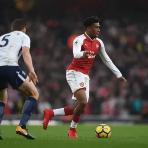 Arsenal's Alex Iwobi in Action Against Tottenham Hotspur, Premier League 2017-18