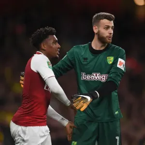 Arsenal's Alex Iwobi vs Norwich's Angus Gunn in Carabao Cup Clash Arsenal's Alex Iwobi vs Norwich's Angus Gunn in Carabao Cup Clash