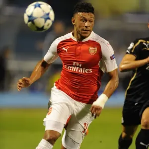 Arsenal's Alex Oxlade-Chamberlain in Action against Dinamo Zagreb, 2015-16 UEFA Champions League