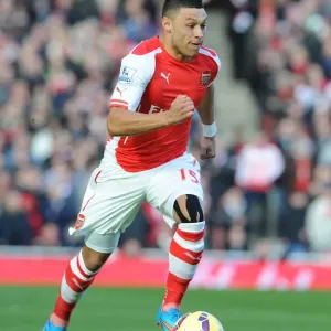 Arsenal's Alex Oxlade-Chamberlain in Action against Everton - Premier League 2014-15 Arsenal's Alex Oxlade-Chamberlain in Action against Everton - Premier League 2014-15