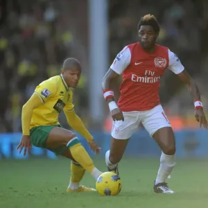 Arsenal's Alex Song vs. Norwich's Simeon Jackson: Barclays Premier League Clash at Carrow Road (November 19, 2011)