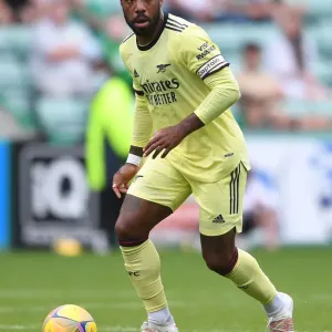 Arsenal's Alexandre Lacazette in Action against Hibernian during 2021 Pre-Season Friendly in Edinburgh