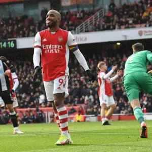 Arsenal's Alexandre Lacazette in Action Against Newcastle United - Premier League 2021-22