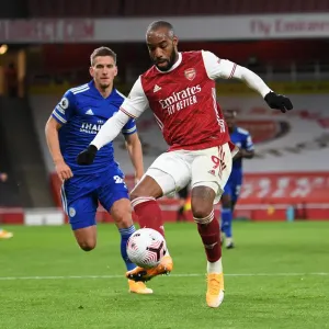 Arsenal's Alexandre Lacazette at Emirates Stadium: 2020-21 Premier League Match Against Leicester City (Behind Closed Doors)