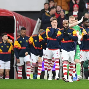 Arsenal's Alexandre Lacazette Leads Team Out vs Southampton (Premier League, December 2021)