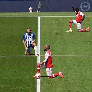 Arsenal's Alexandre Lacazette Takes a Knee During Brighton & Hove Albion Match