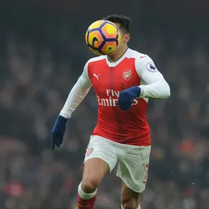 Arsenal's Alexis Sanchez in Action against Hull City during the 2016-17 Premier League Match