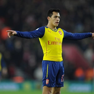 Arsenal's Alexis Sanchez in Action Against Southampton (Premier League 2014-15)