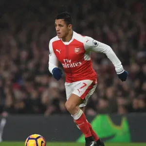 Arsenal's Alexis Sanchez in Action Against Watford - Premier League 2016-17