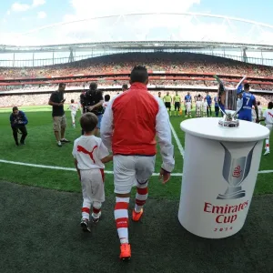 Arsenal's Alexis Sanchez Prepares for Arsenal v AS Monaco Clash at Emirates Stadium (2014-15)