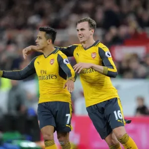 Arsenal's Alexis Sanchez and Rob Holding: A Celebration of Goal Scoring Unity (Middlesbrough vs. Arsenal, 2016-17) Arsenal's Alexis Sanchez and Rob Holding: A Celebration of Goal Scoring Unity (Middlesbrough vs. Arsenal, 2016-17)