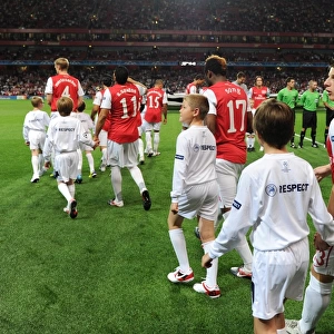 Arsenal's Andrey Arshavin Leads Out Team against Olympiacos in 2011-12 UEFA Champions League