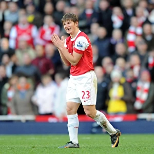 Arsenal's Andrey Arshavin Scores in 2:0 Victory over Wolverhampton Wanderers in the Barclays Premier League