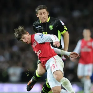 Arsenal's Andrey Arshavin Scores Past Leeds Michael Brown in FA Cup Clash