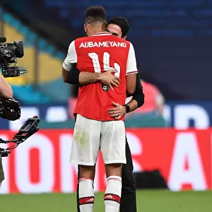Arsenal's Arteta and Aubameyang Celebrate FA Cup Semi-Final Victory over Manchester City