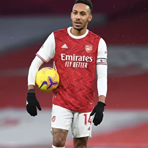 Arsenal's Aubameyang in Action against Leeds United in the Premier League
