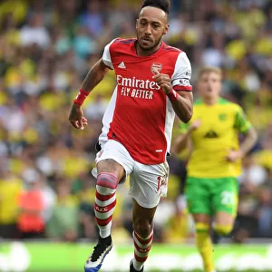 Arsenal's Aubameyang in Action against Norwich City (2021-22)