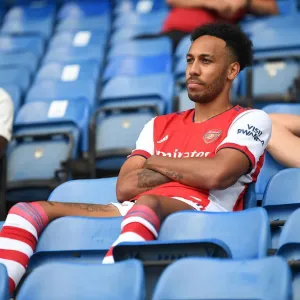 Arsenal's Aubameyang in Action against Rangers in Glasgow Pre-Season Friendly