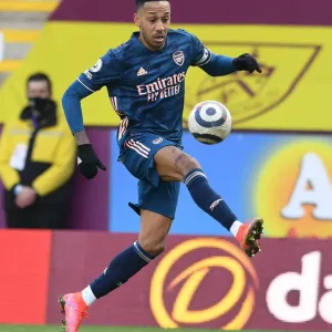 Arsenal's Aubameyang in Action at Empty Turf Moor: Burnley vs Arsenal, Premier League 2021
