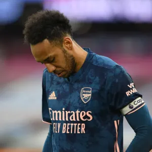 Arsenal's Aubameyang in Action against West Ham United - Premier League 2020-21 Arsenal's Aubameyang in Action against West Ham United - Premier League 2020-21