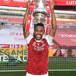 Arsenal's Aubameyang Celebrates FA Cup Victory Over Chelsea in Empty Wembley Amidst Coronavirus Pandemic